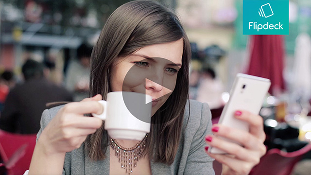 woman drinking coffee and using her phone