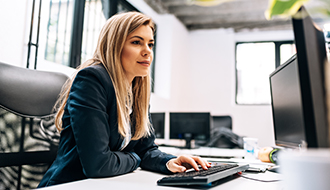 Woman working at computer