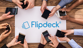 top down view of multiple Flipdeck users on mobile devices