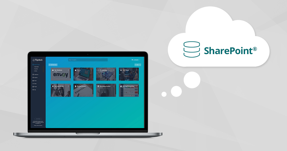 concept illustration of Flipdeck connecting to SharePoint in the cloud