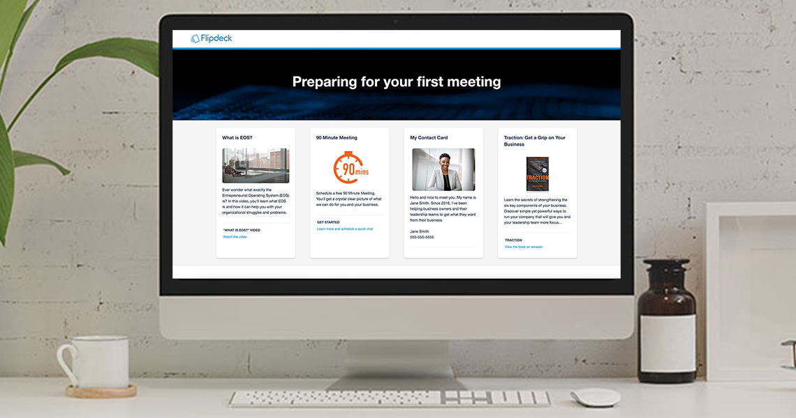 Flipdeck cards example for preparing for your first meeting