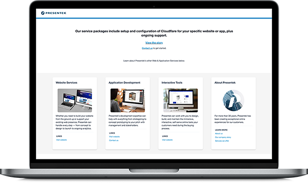 example of a Flipdeck page showing new service promotion
