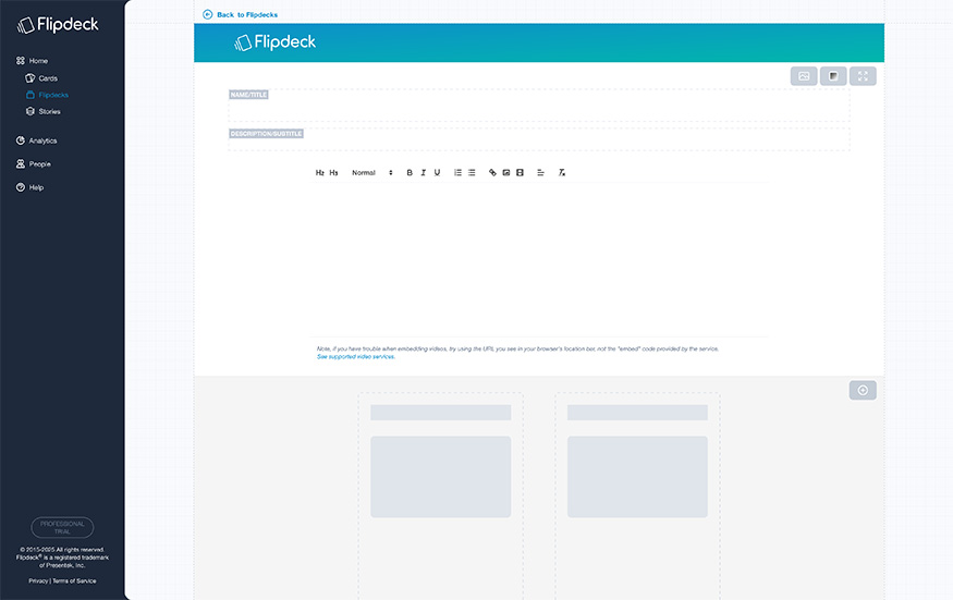 Flipdeck flipdeck builder step 2