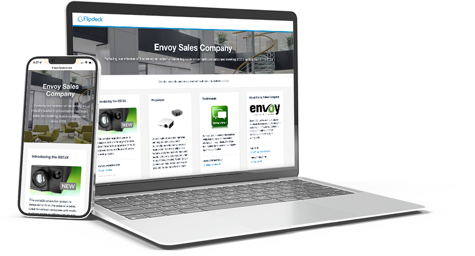 two laptops with envoy sales site