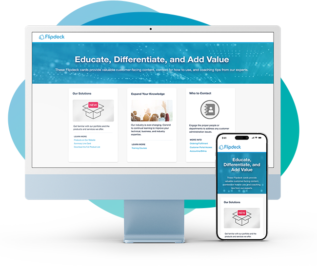 computer showing flipdeck devices home