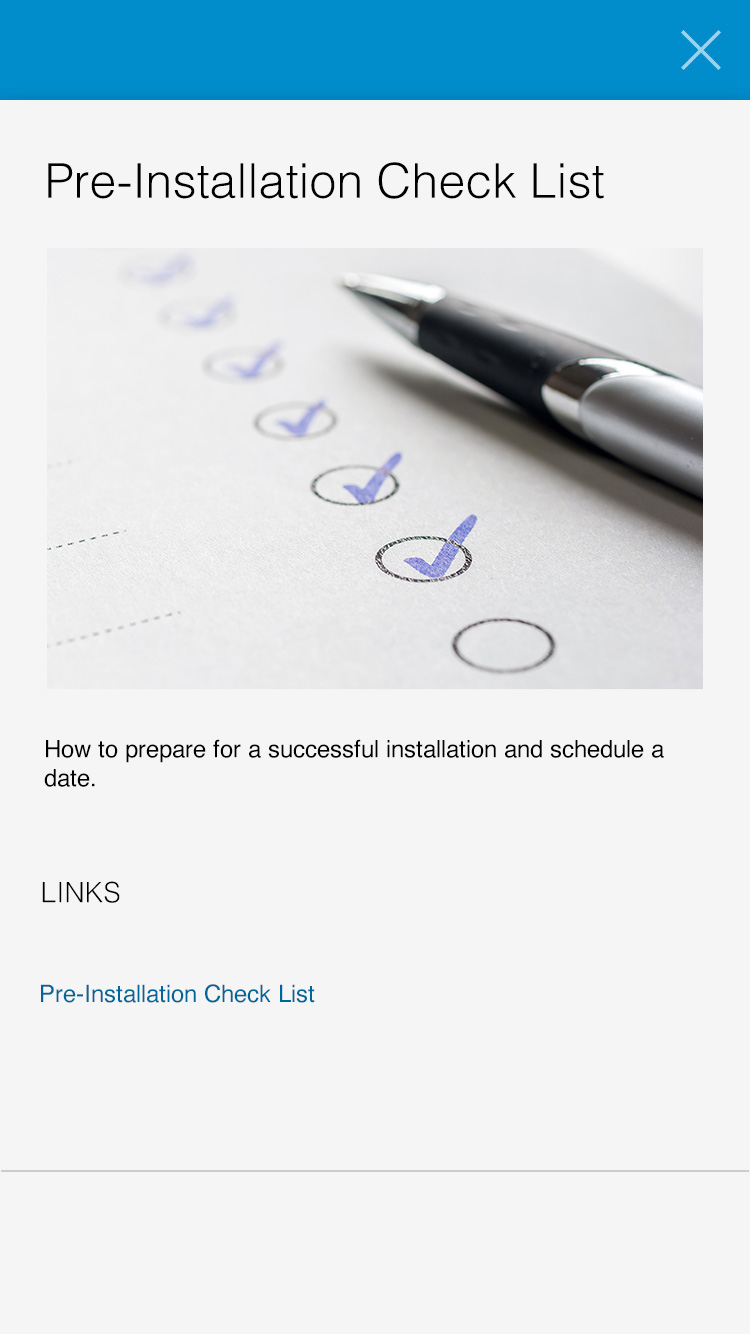 pre installation checklist example