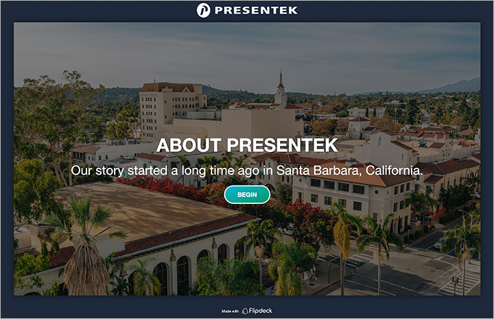 Presentek company story example