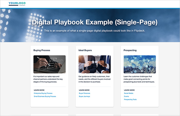 flipdeck cards digital playbook example single page example