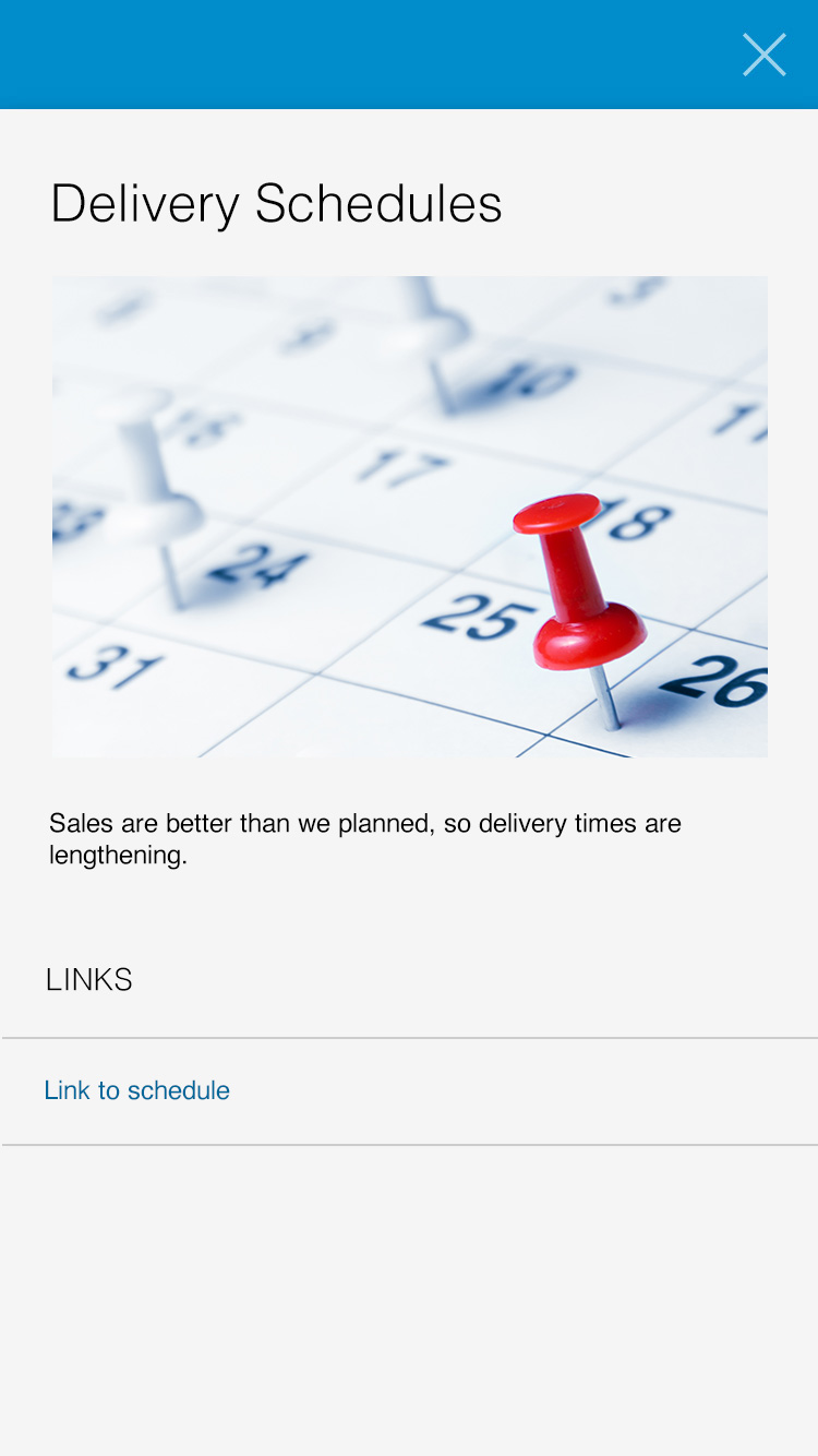 delivery schedule example