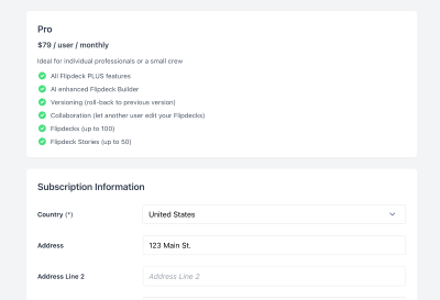 close up of Flipdeck payment page