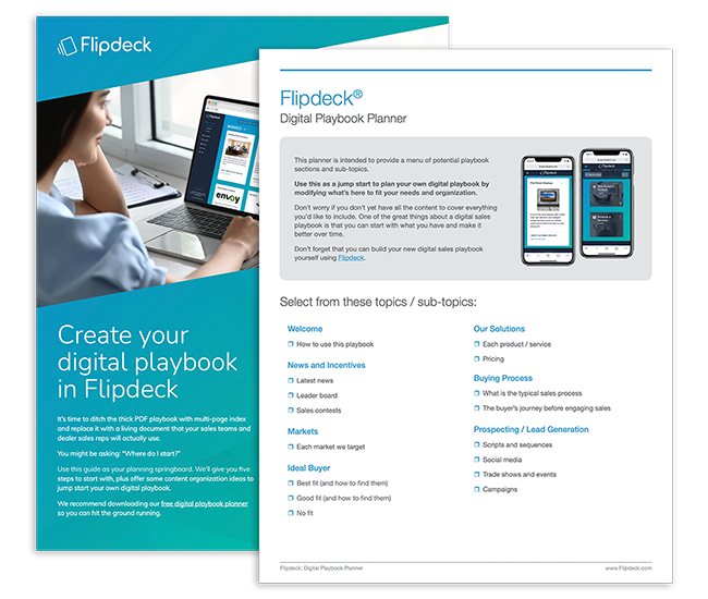 Download Our FREE Digital Sales Playbook Template Flipdeck®