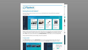 thumbnail example of the Flipdeck Getting Started Guide