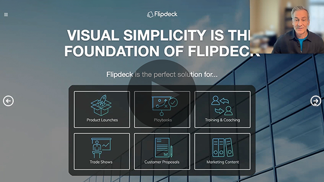 screenshot of a flipdeck story with play icon overlaid on top